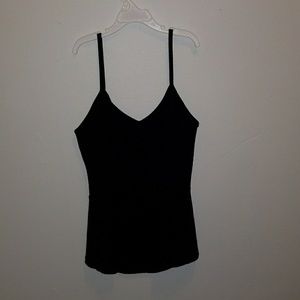 Black peplum top with open back